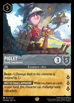 Piglet - Sturdy Swordsman (191) Foil Ursula's Return Disney Lorcana - Image 1