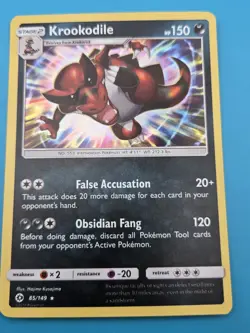 Krookodile Holo 85/149 Sun & Moon Pokemon Card LP - Image 1