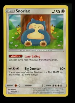 Snorlax 158/214 Unbroken Bonds 2019 Holo Rare Pokemon Card TCG - Image 1