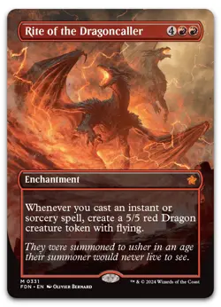 Rite of the Dragoncaller (Borderless) #331 (NM) Foundations FDN Magic MTG - Image 1