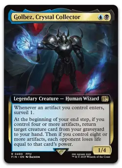 Golbez, Crystal Collector (Extended Art) #490 (NM) Final Fantasy FIN Magic MTG - Image 1