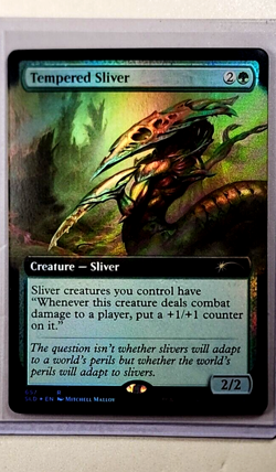 2022 MTG Magic the Gathering Secret Lair Drop Foil Tempered Sliver Extended Art - Image 1