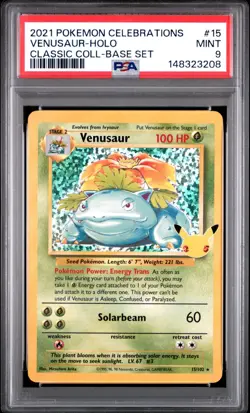 PSA 9 VENUSAUR 15/102 HOLO CELEBRATIONS CLASSIC COLLECTION POKEMON 🍃 - Image 1