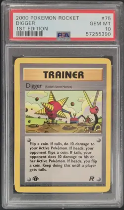 2000 POKEMON ROCKET 1ST EDITION #75 DIGGER PSA 10 - Image 1