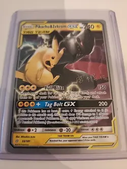 Pikachu & Zekrom GX 33/181 Sm-Team Up Holo Pokemon TCG - Image 2
