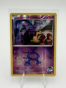 Pokemon TCG Double Crisis Team Aqua's Grimer Reverse Holo 7/34 LP - Image 1