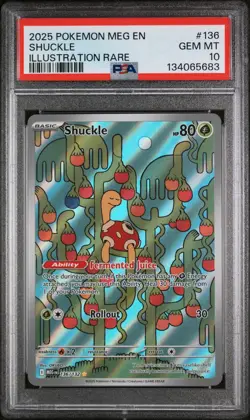 2025 POKEMON MEG EN-MEGA EVOLUTION ILLUSTRATION RARE #136 SHUCKLE PSA 10 - Image 1