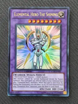 Yugioh Elemental Hero The Shining Limited Edition Ultra Rare YG06-EN001 NM - Image 1