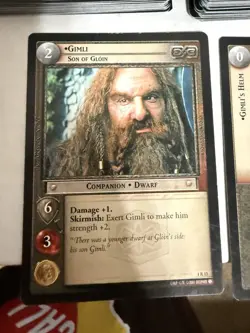 Decipher Lord of the Rings TCG Gimli Son of Gloin, Helm, Battle Axe 3 Rare Cards - Image 4