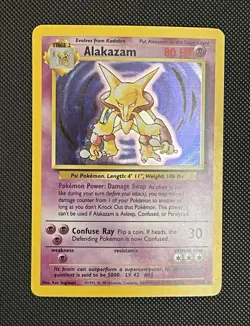 1999 Alakazam 1/102 Base Set Holo Rare Pokemon TCG Card LP-MP - Image 1