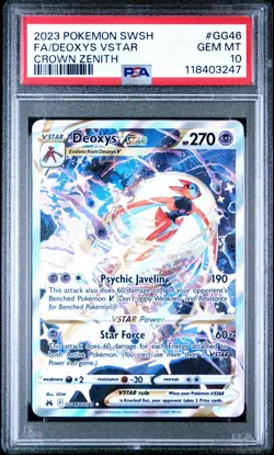 PSA 10 Deoxys VSTAR GG46 Crown Zenith Galarian Gallery Ultra Rare Pokemon Card - Image 1