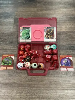 Bakugan - Lot of 4 Cards & 18 Brawlers with case - Image 1