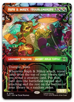 Raph & Mikey, Troublemakers (Showcase) #250 (Foil) (NM) TMT Magic MTG - Image 1