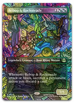 Bebop & Rocksteady (Borderless) #204 (Foil) (NM) TMT Magic MTG - Image 1