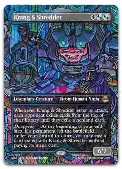 Krang & Shredder (Borderless) #201 (NM) TMT Magic MTG - Image 1