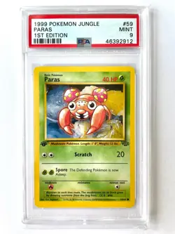 1999 Pokemon Jungle Paras 1st Edition - PSA Mint 9 - #59 - Image 1