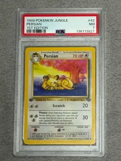 Pokemon TCG Persian Jungle 1st Edition 1999 Vintage 42/64 PSA 7 Near Mint - Image 1