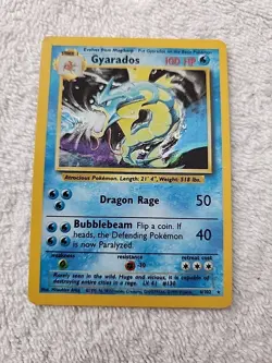 Pokemon Card Gyarados Holo 1999 Base Set 6/102 WOTC Rare Card Vintage - - Image 1