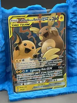 Raichu And Alolan Raichu GX 54/236 Unified Minds Holo Pokemon Card - Image 1
