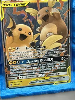 Raichu And Alolan Raichu GX 54/236 Unified Minds Holo Pokemon Card - Image 2