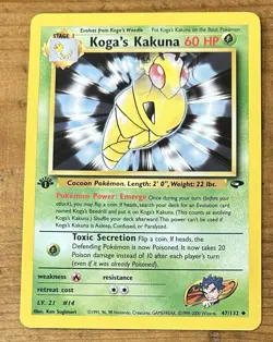 Pokemon TCG Koga’s Kakuna #47/132 Non Holo 1st Edition Vintage 1999-2000 - Image 1