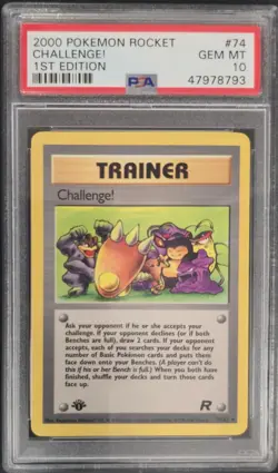 2000 POKEMON ROCKET 1ST EDITION #74 CHALLENGE! PSA 10 - Image 1