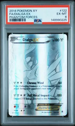 2014 POKEMON XY PHANTOM FORCES #122 FULL ART/DIALGA EX PSA 6 - Image 1