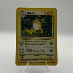 Pokemon Raichu Base Set 14/102 Holo Rare Wizards 1999 Copyright Edition - Image 1