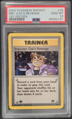 2000 POKEMON ROCKET 1ST EDITION #76 IMP. OAK'S REVENGE PSA 10 - Image 1
