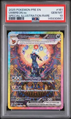 2025 POKEMON PRE EN-PRISMATIC EVOLUTIONS #161 UMBREON EX PSA 10 - Image 1