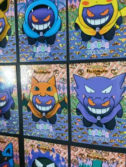 GENGAR PONCHO SET POKEMON DATABASE HALLOWEN SET CRACKED Gold HOLO PERU - Image 2