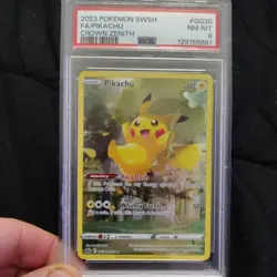 2023 POKEMON SWORD & SHIELD CROWN ZENITH #GG30 FULL ART/PIKACHU PSA 8 - Image 1