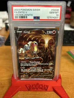 Pokemon 2023 Entei V GG36/GG70 Full Art Crown Zenith GEM MINT PSA 10 - Image 1