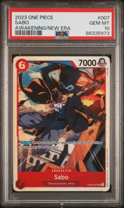 2023 One Piece CCG Sabo #007 OP-05 Awakening of the New Era PSA 10 - Image 1