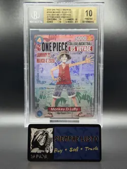 2026 One Piece Luffy P-055 US Voyage Promo BGS 10 Pristine Attendance Gift - Image 1