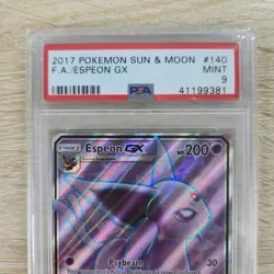 PSA 9 MINT Espeon GX 140/149 Full Art 2017 Pokemon Sun & Moon Base Pokemon Card - Image 2