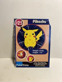 Pikachu #25 Pokemon Mewtwo Strikes Back Burger King Movie Card 1999 Poketrivia - Image 1