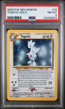 2000 POKEMON NEO GENESIS #16 TOGETIC-HOLO PSA 8 - Image 1