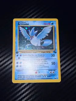 Articuno 1st Edition Holo Fossil 2/62 WOTC Vintage Pokemon Card MP - Image 3