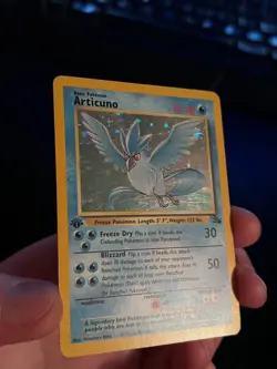 Articuno 1st Edition Holo Fossil 2/62 WOTC Vintage Pokemon Card MP - Image 4