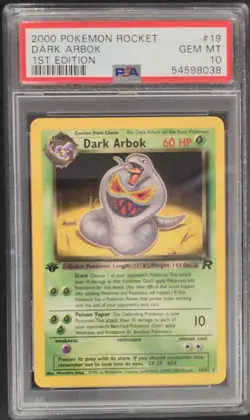 2000 POKEMON ROCKET 1ST EDITION #19 DARK ARBOK PSA 10 - Image 1