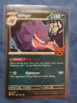 GENGAR COSMO HOLO 057/091 UNCOMMON TRICK OR TRADE REVERSE HOLO NM - Image 2