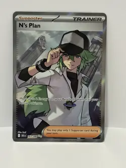 Pokemon N's Plan Ultra Rare Holo Trainer 163/086 Sv: Black Bolt - Image 1