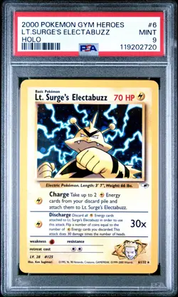 2000 Pokemon Gym Heroes Lt. Surge's Electabuzz Holo #6 PSA 9 WOTC Vintage - Image 1