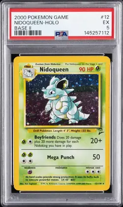 2000 POKEMON BASE SET 2 #12 NIDOQUEEN-HOLO PSA 5 - Image 1