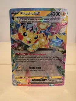 Pikachu ex Surging Sparks Ultra Rare Pokemon TCG 057/191 Scarlet & Violet SV08 - Image 1