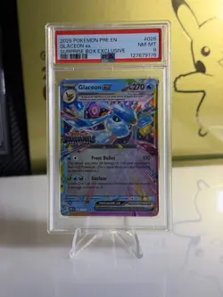 2025 Pokemon Glaceon ex #026 PSA 8 NM-MT Surprise Box Exclusive Prismatic Evo - Image 1