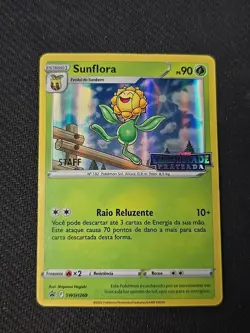 Pokemon TCG Sunflora SWSH269 Silver Tempest Staff Promo LP Portuguese - Image 1