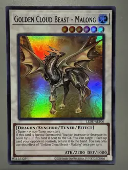 YUGIOH GOLDEN CLOUD BEAST - MALONG ASIA ENGLISH EDITION LEDE-AE106 SUPER RARE - Image 1