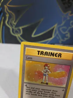 Pokemon TCG Trainer Lass Base Set Unlimited Rare Card 75/102 Vintage 1999#11 - Image 2